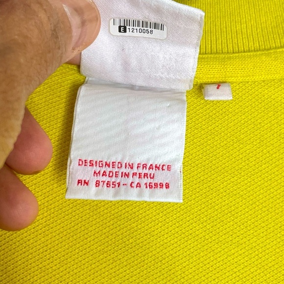 Lacoste LIVE L!VE- Short sleeve polo size 7, Large slim fit, orange/yellow - Picture 7 of 11